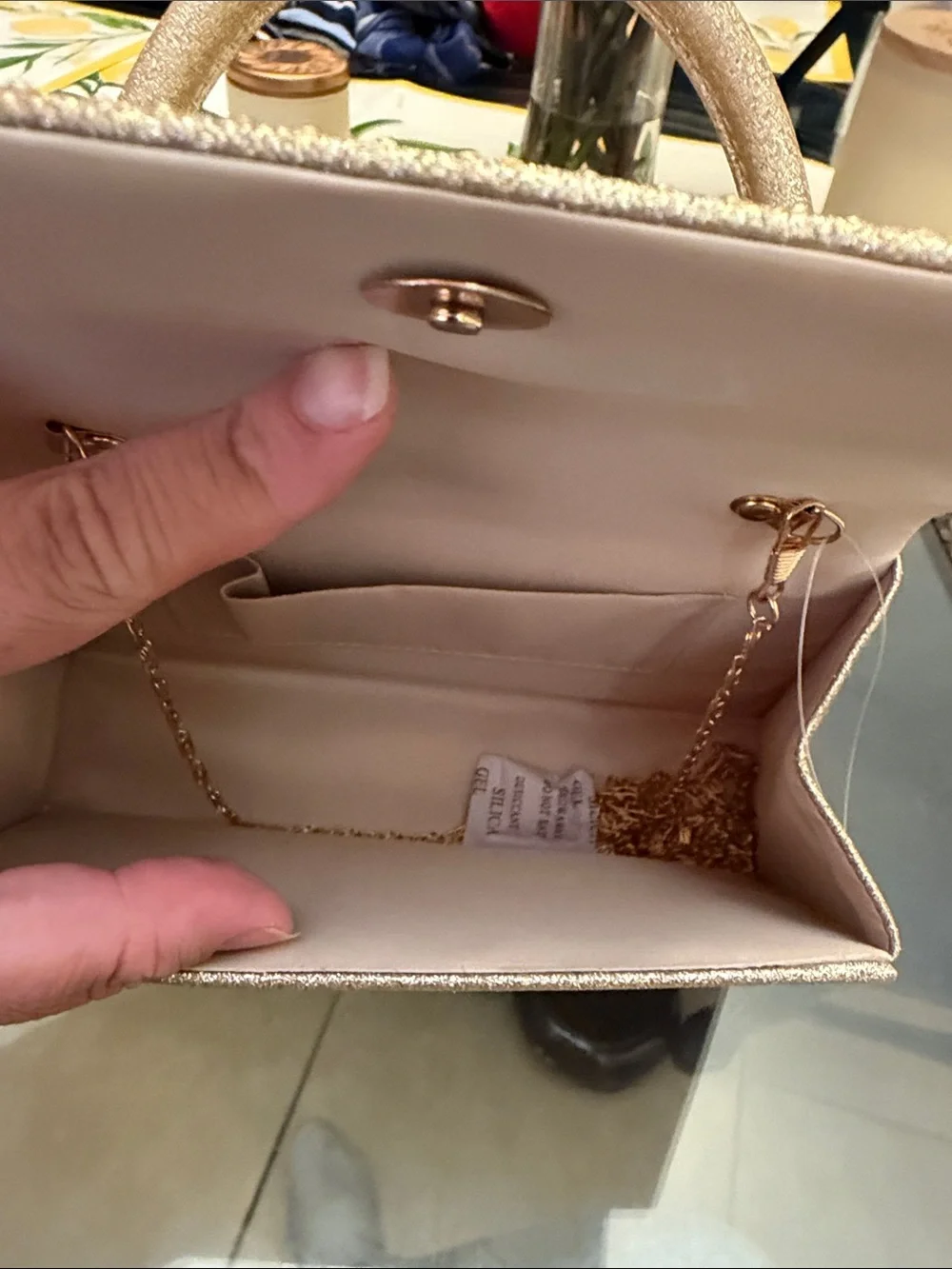Elegant Gold Evening Top-Handle Bag small crossbody purse